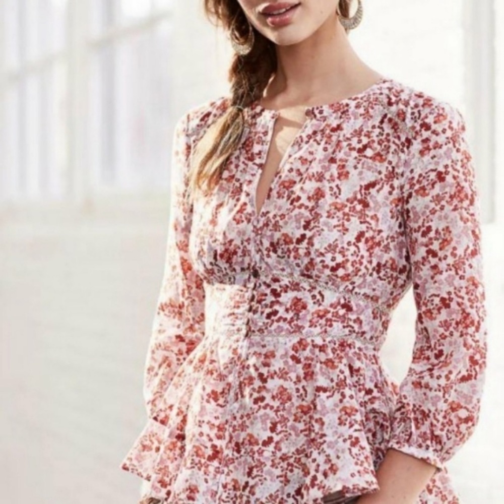 Moulinette Soeurs Floral Keyhole Top
